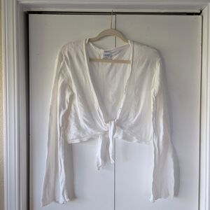 Vintage Old Navy White Tie-Front Cardigan
